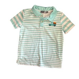 Boys Autumn Aqua Striped Polo Shirt